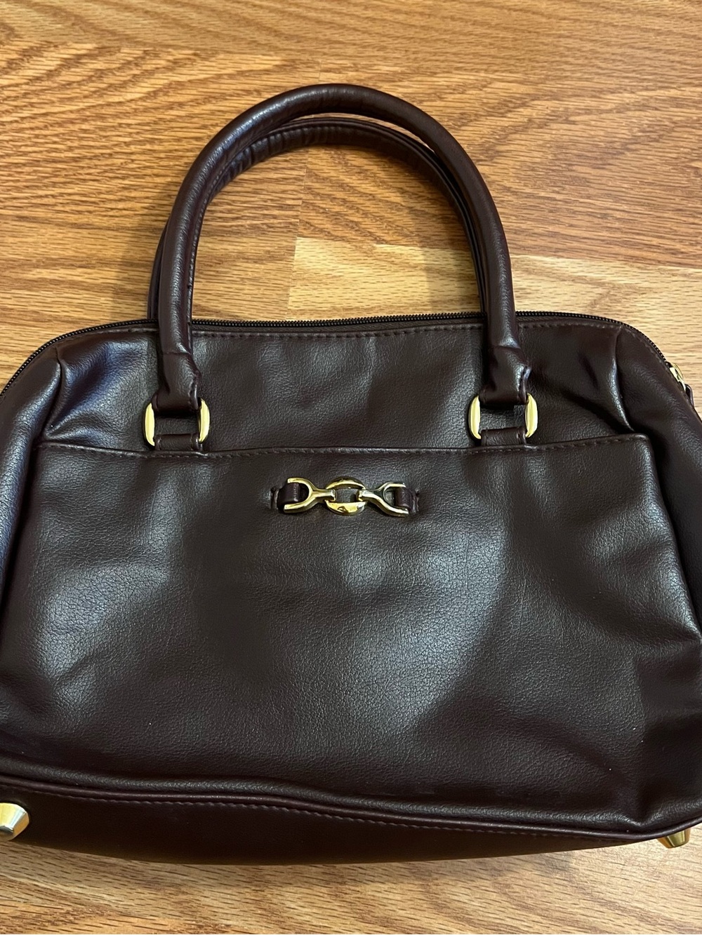 Chocolate Brown Faux Leather Mini Tote Bag